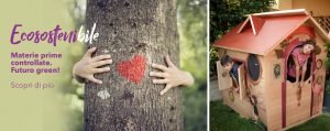 Bambini nella casetta di legno - Ecosostenibilità