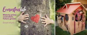 Casetta in legno - I bambini amano l'ecosostenibilità