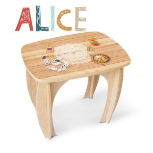 tavolo in legno per bambini a tema alice pese meraviglie