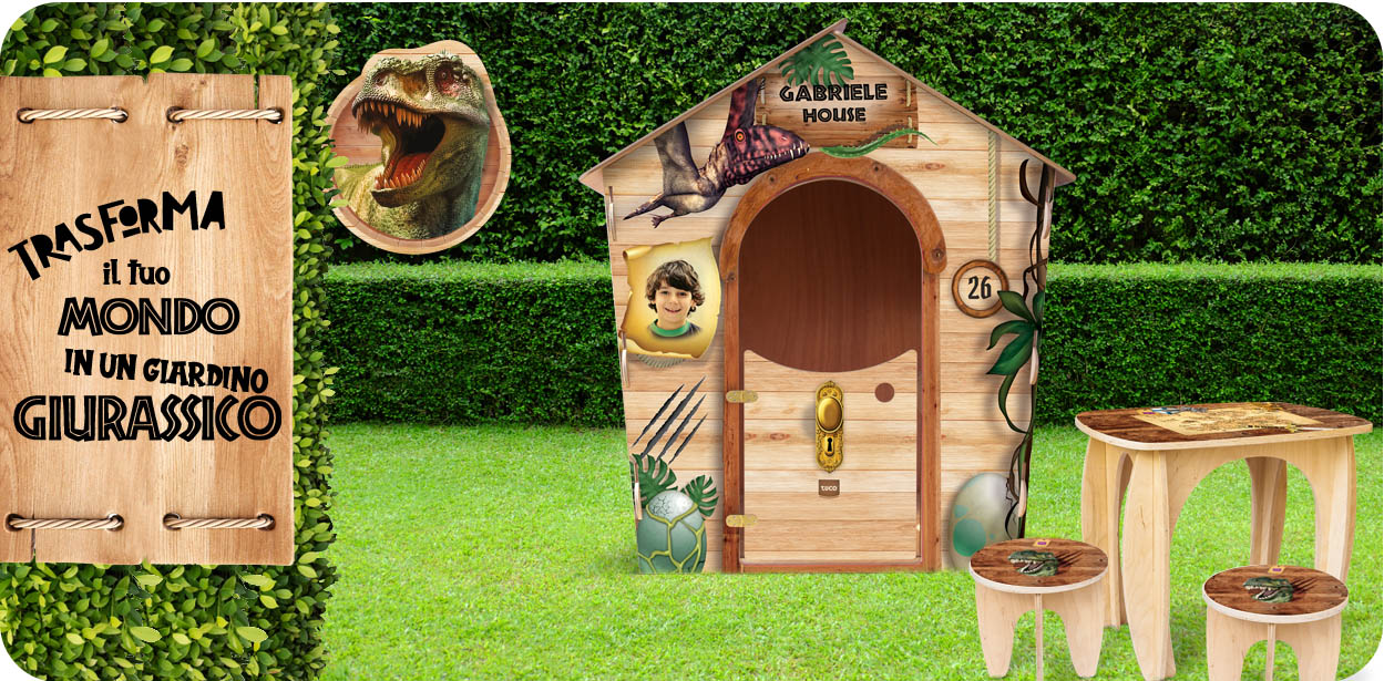 casette in legno per bambini a tema dinosauri