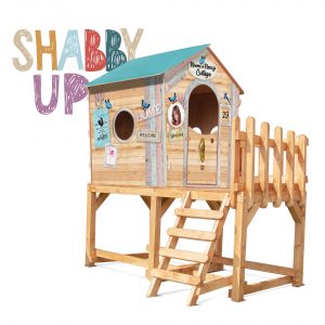 casetta palafitta in legno per bambini a tema Shabby Chic