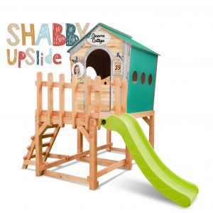 casetta palafitta in legno per bambini a tema shabby chic da giardino