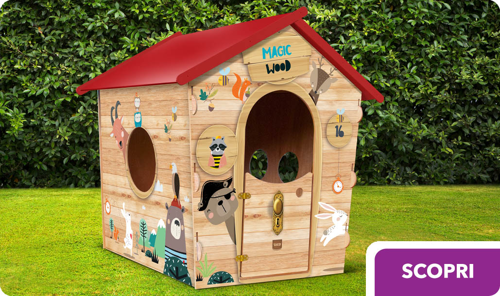 casetta in legno per esterno da gioco per bambini per giardino con scivolo