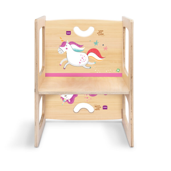 sedia montessori, sedia montessoriana in legno per bmabini, colorata e stampata