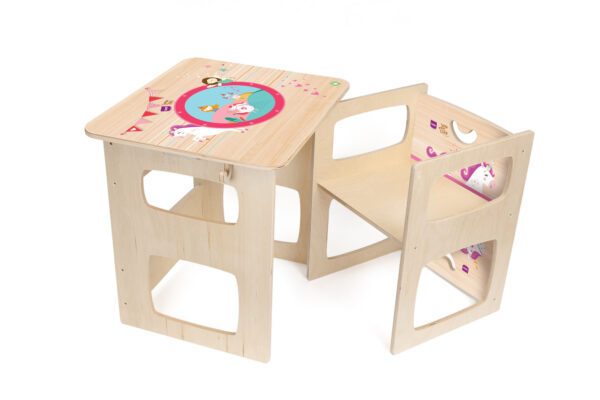 tavolo e sedia montessori, sedia e tavolo montessoriana in legno per bmabini, colorata e stampata